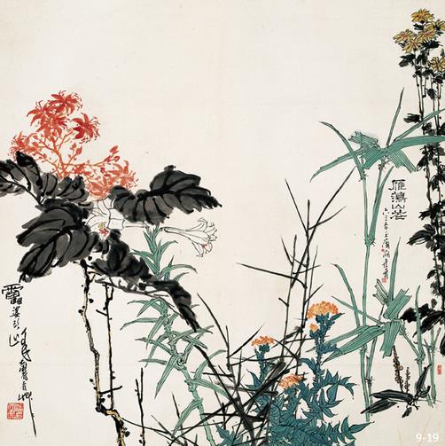 雁荡山花图 作者:潘天寿