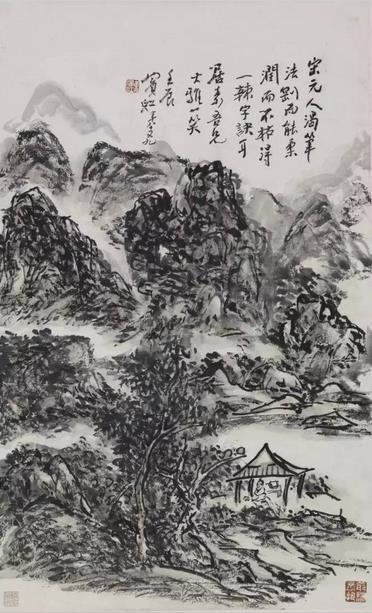 �Ʊ��硶�ʱ�ɽˮͼ��ֽ����ɫ 78.5��48cm 1952�� (�㽭ʡ����ݲأ�