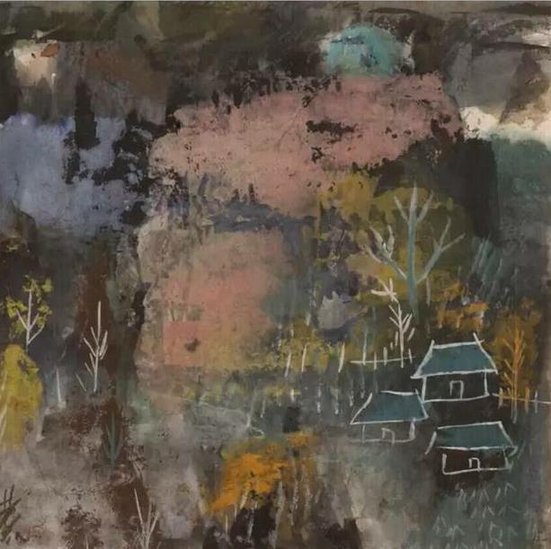 �ַ��ߡ�ɽ�廨����ֽ����ɫ 68x67cm 1960��� (�л���������)