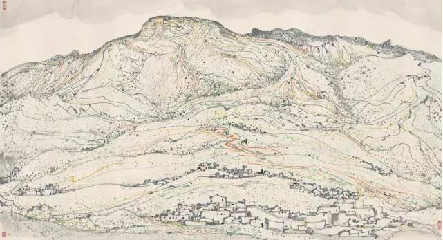 ����С�����̩ɽ�塷ֽ����ɫ 97��180cm 1986�꣨�л��������أ�