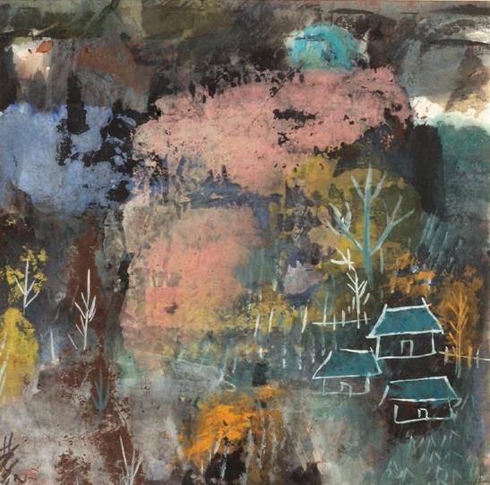 林风眠 山村花坞