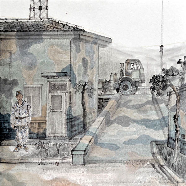 迷彩军营正值勤