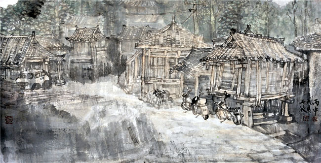 雷山郎德上寨景四写生作品