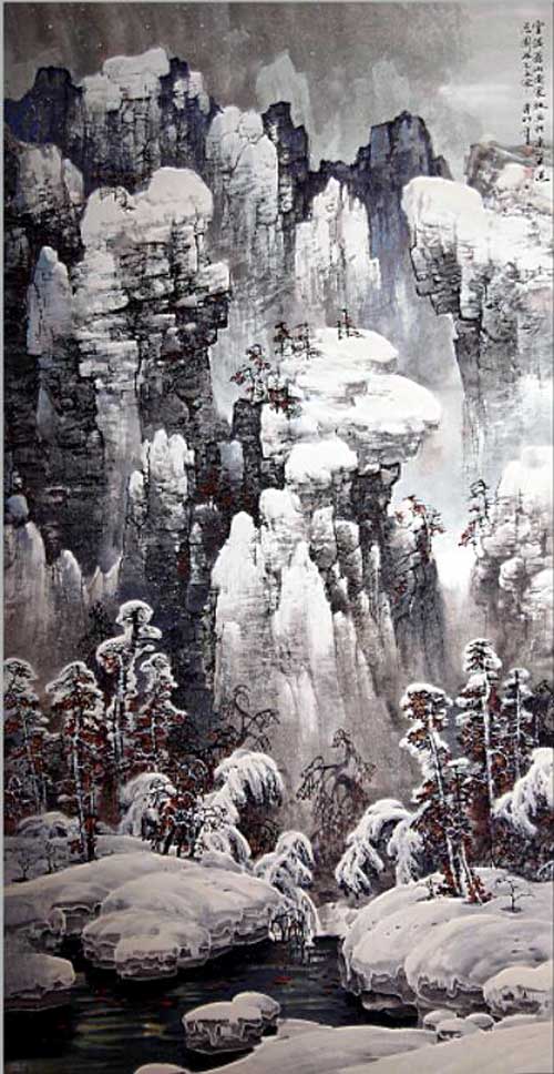 张家纯  黑龙江     雪满苍山图 