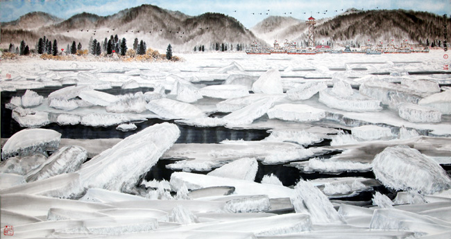 冰雪画派吴国言《净土家园》中国画展三亚启幕
