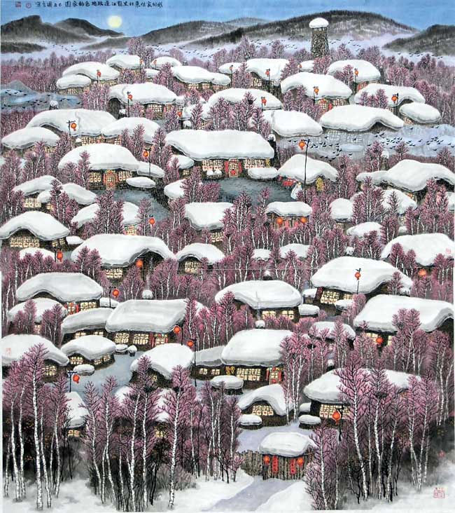 冰雪画派吴国言《净土家园》中国画展三亚启幕