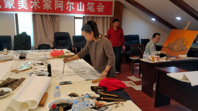 闫宏玲在笔会现场