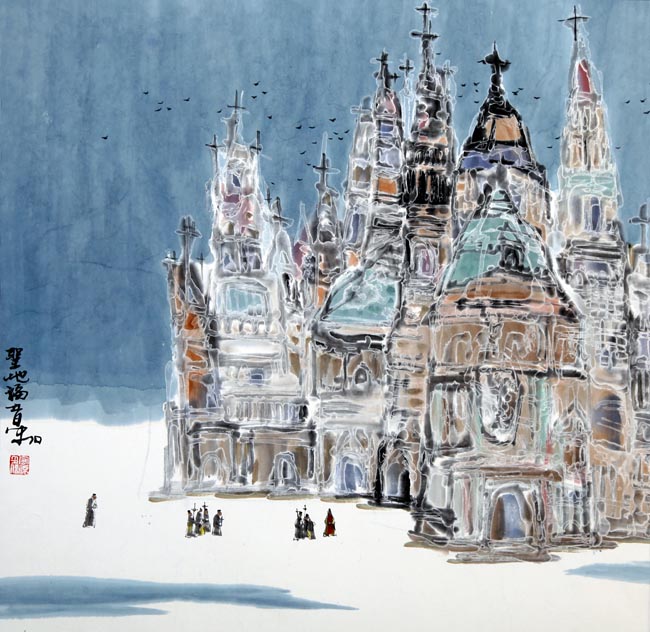 加宏杰 圣地福音68×68cm 2012年