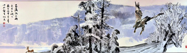 玉满阿尔山之天上地下 加宏杰 66x228cm