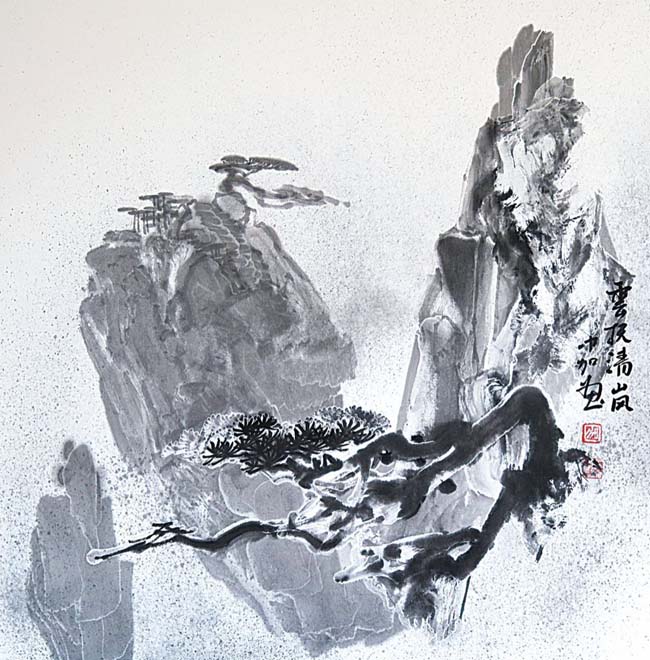 云抚清岚 69×69cm 2017年