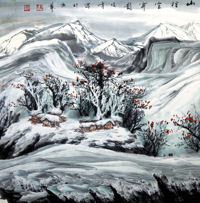 高俊峰 山乡雪霁图 68×68cm 2012年