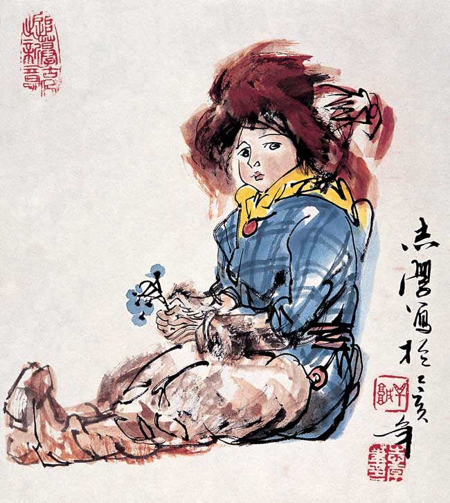 1995年 鄂族少年24x27cm
