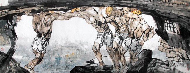 中国人的脊梁 144x362cm 2010年