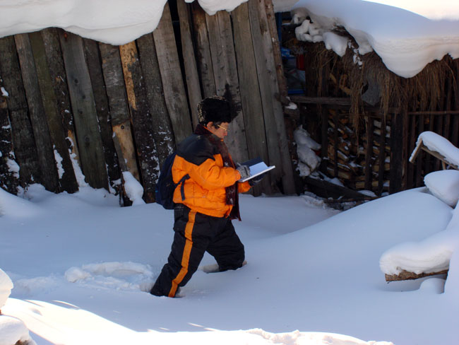 2008年1月于志学在雪乡写生