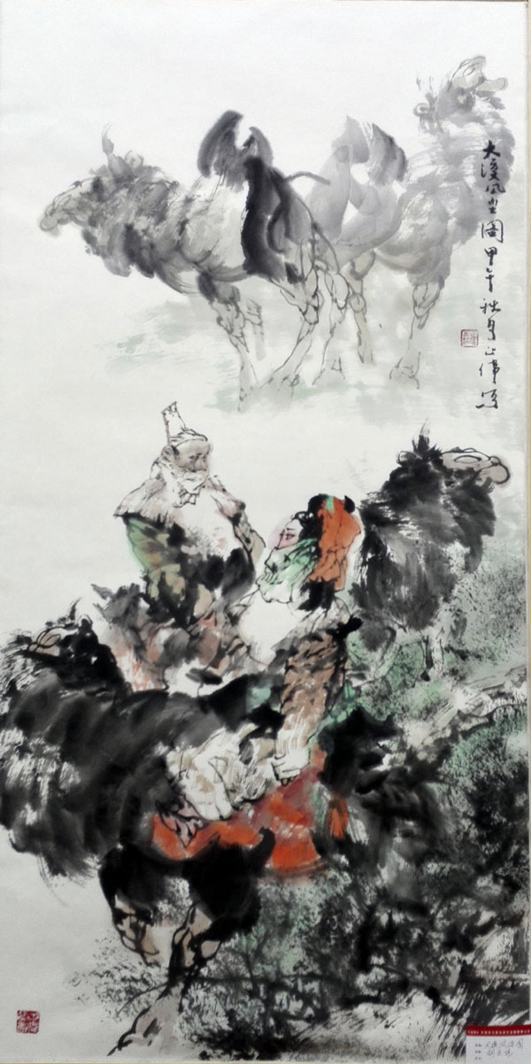 胡正伟作品《大漠风尘图》
