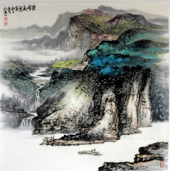 在中国山水画中,如何画好泉水、瀑布?