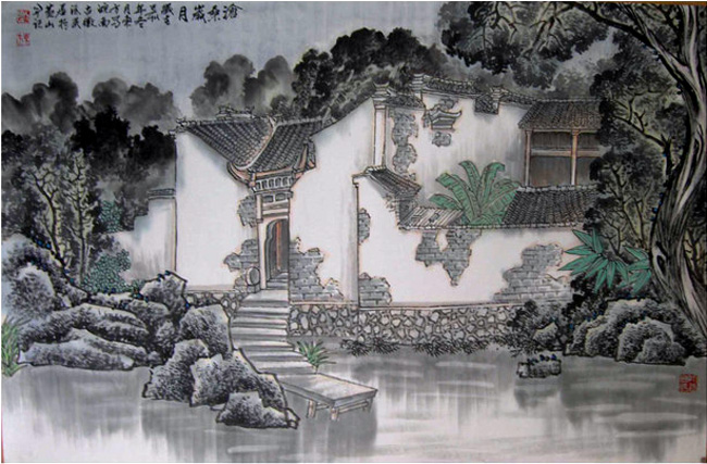 刘东方山水画作品:沧桑岁月 1999年