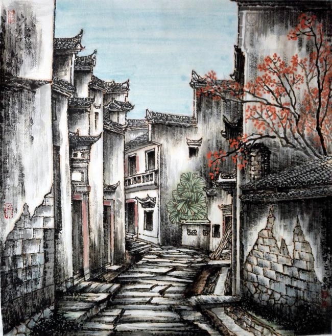 刘东方山水画作品:徽韵沧桑系列之二2015年写生