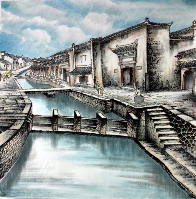 刘东方山水画作品:徽韵沧桑系列之四2015年写生