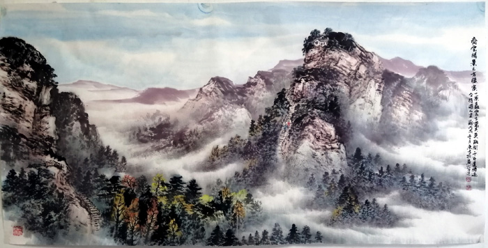 刘东方山水画作品:《齐云胜境之方腊寨》