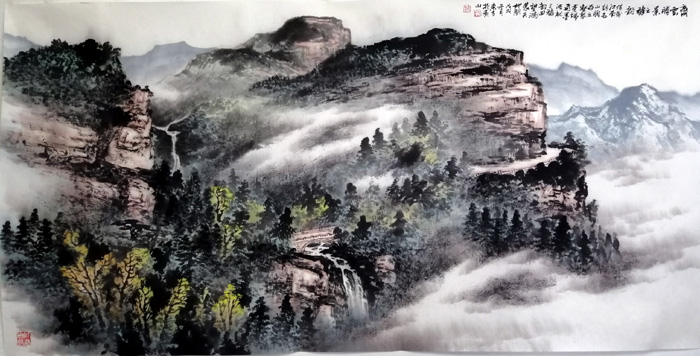 刘东方山水画作品:《齐云胜境之秋韵》