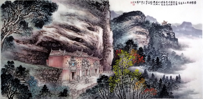 刘东方山水画作品:《齐云胜景之玉虚宫》