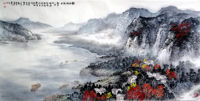刘东方山水画作品:秋雨润新安2019年屯溪新安江采风