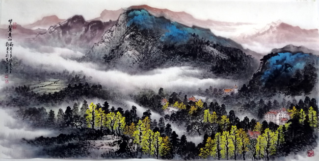 刘东方山水画作品:梦幻东黄山2019黄山区谭家桥茶林场采风