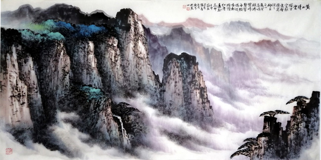 刘东方山水画作品:黄山晴云2019黄山风景区采风