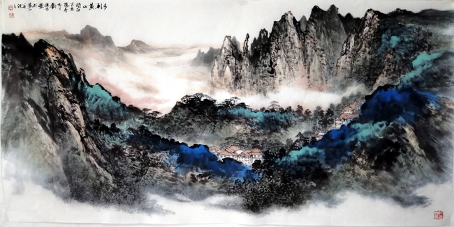刘东方山水画作品:多彩黄山2019黄山风景区北海景区采风