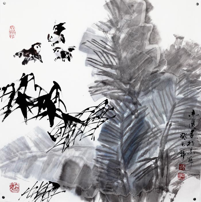 雀飞春暖 68x68cm 2013年 IMG_1351.jpg 雀飞春暖 68x68cm 2013年 IMG_1351.jpg