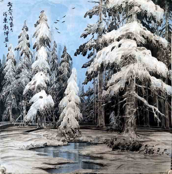 敖鲁古雅之春69x69cm 刘坤 .jpg 敖鲁古雅之春69x69cm 刘坤 .jpg