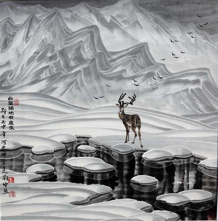 有鹿来 68X68cm 2016年 刘坤 .JPG 有鹿来 68X68cm 2016年 刘坤 .JPG