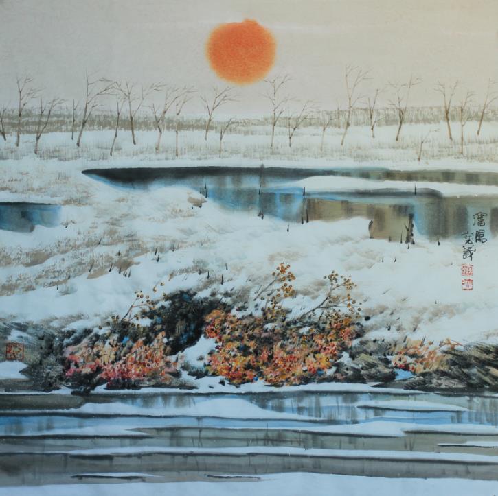 《汗马•落日》 68X68cm 2016年 汤宽义 IMG_5880.JPG 《汗马•落日》 68X68cm 2016年 汤宽义 IMG_5880.JPG
