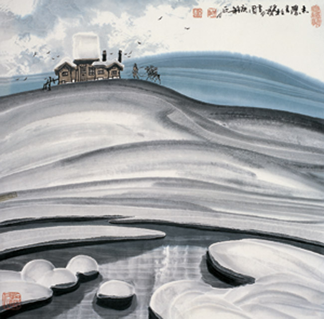 04平行构图冰雪山水画的泼白法.jpg 04平行构图冰雪山水画的泼白法.jpg