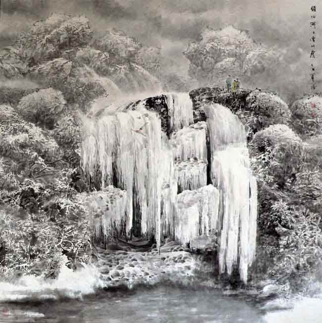 48-高成山-镜泊湖上空的鹰136×136 2009年.JPG 48-高成山-镜泊湖上空的鹰136×136 2009年.JPG