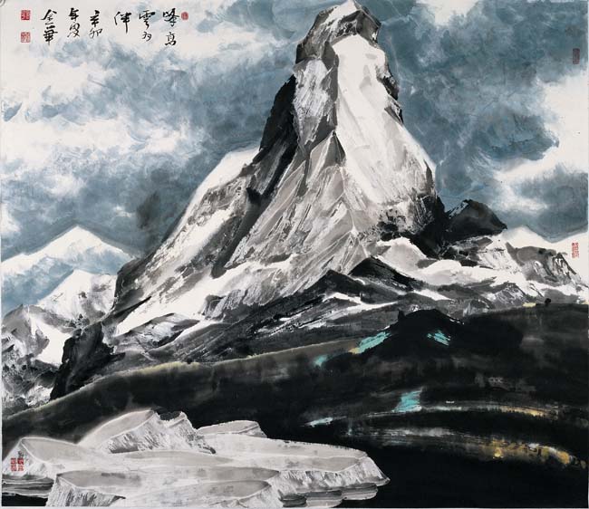 王金华《峰高雪为伴》68x68cm.jpg 王金华《峰高雪为伴》68x68cm.jpg