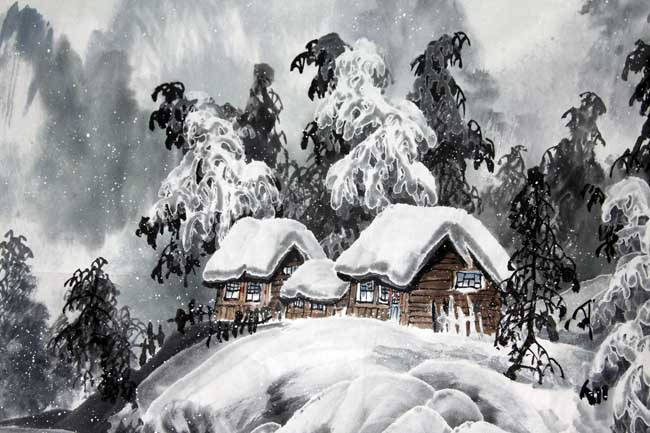 25-张家纯 《雪岭茅屋图》局部 IMG_9414.JPG 25-张家纯 《雪岭茅屋图》局部 IMG_9414.JPG