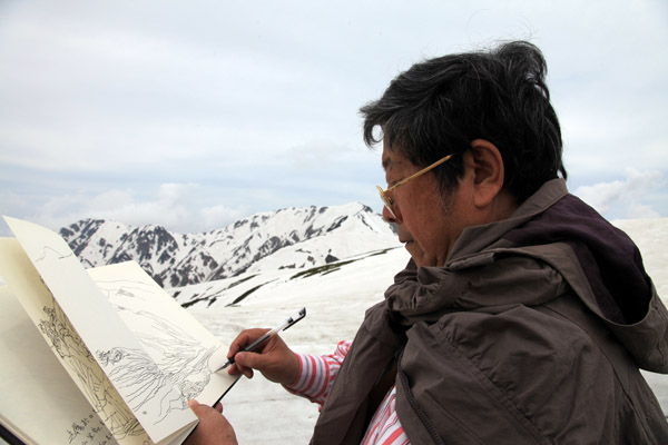 2012年于志学在日本立山写生 卢平摄 IMG_8470 (1).JPG 2012年于志学在日本立山写生 卢平摄 IMG_8470 (1).JPG