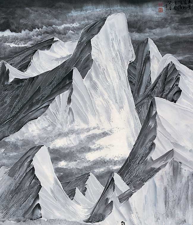 5-冰雪山水画的排笔法 雪山颂 Zx-27.jpg 5-冰雪山水画的排笔法 雪山颂 Zx-27.jpg