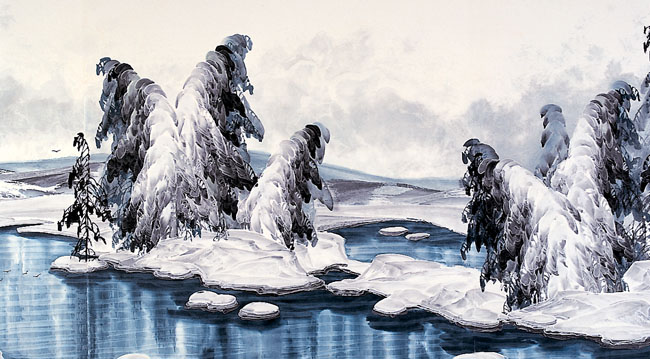 1-雪岭寒溪图 2002年.jpg 1-雪岭寒溪图 2002年.jpg