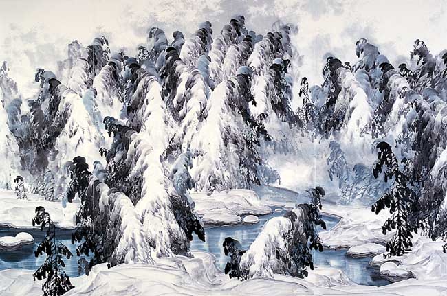 34-2002年- 雪霁寒江图 局部 -.jpg 34-2002年- 雪霁寒江图 局部 -.jpg
