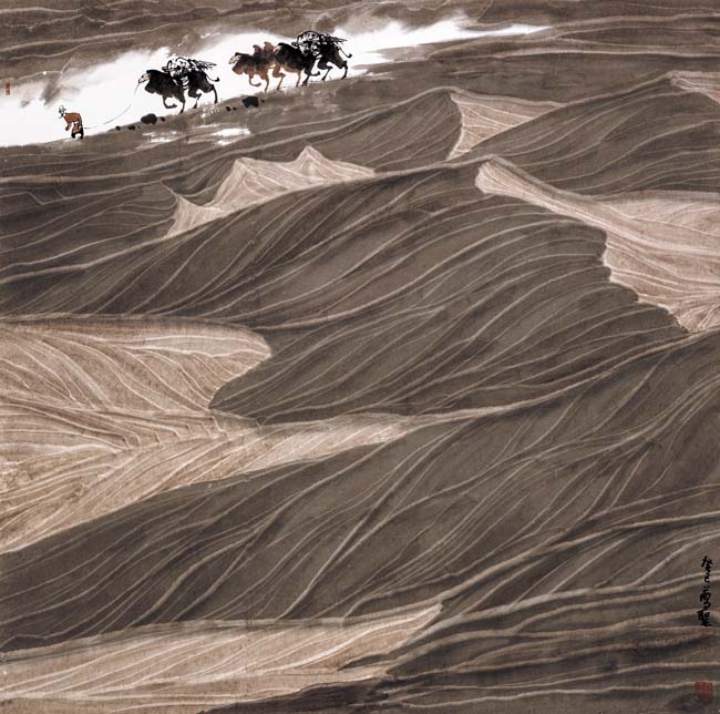 7-周尊圣 放歌古道160×160cm 2013年.jpg 7-周尊圣 放歌古道160×160cm 2013年.jpg