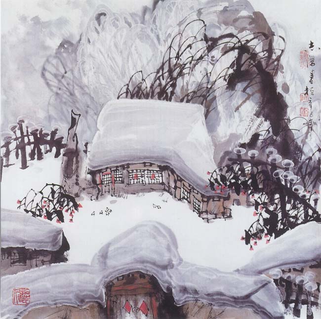 12-2001年 雪居图 68x68cm IMG_0022.jpg 12-2001年 雪居图 68x68cm IMG_0022.jpg