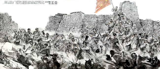 《西路军血战永昌》275cmX630cm2021年.jpg 《西路军血战永昌》275cmX630cm2021年.jpg
